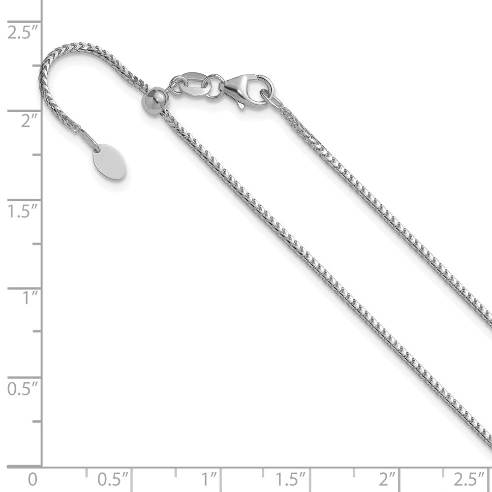Adjustable 1.25mm Franco Chain - White Gold