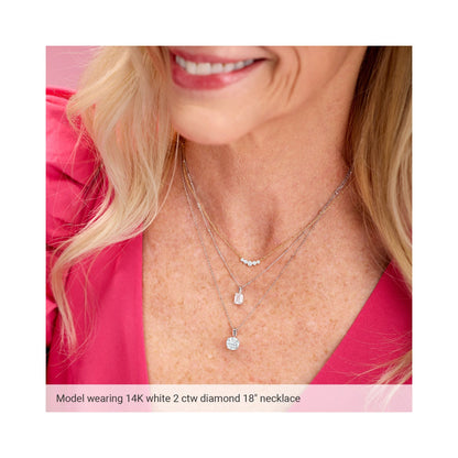 1/4 CT Natural Diamond Pendant - White Gold