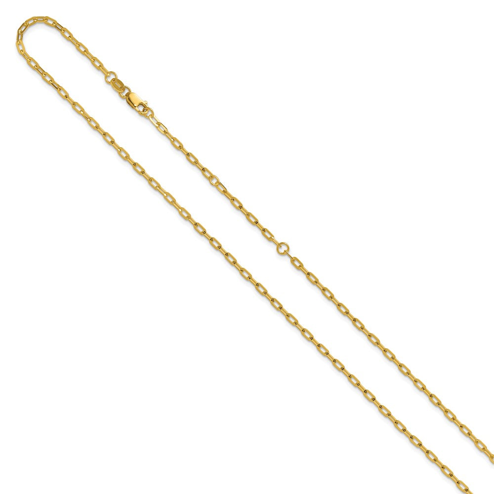 2.0mm Flat Cable 1in+1in Adjustable Chain - Yellow Gold