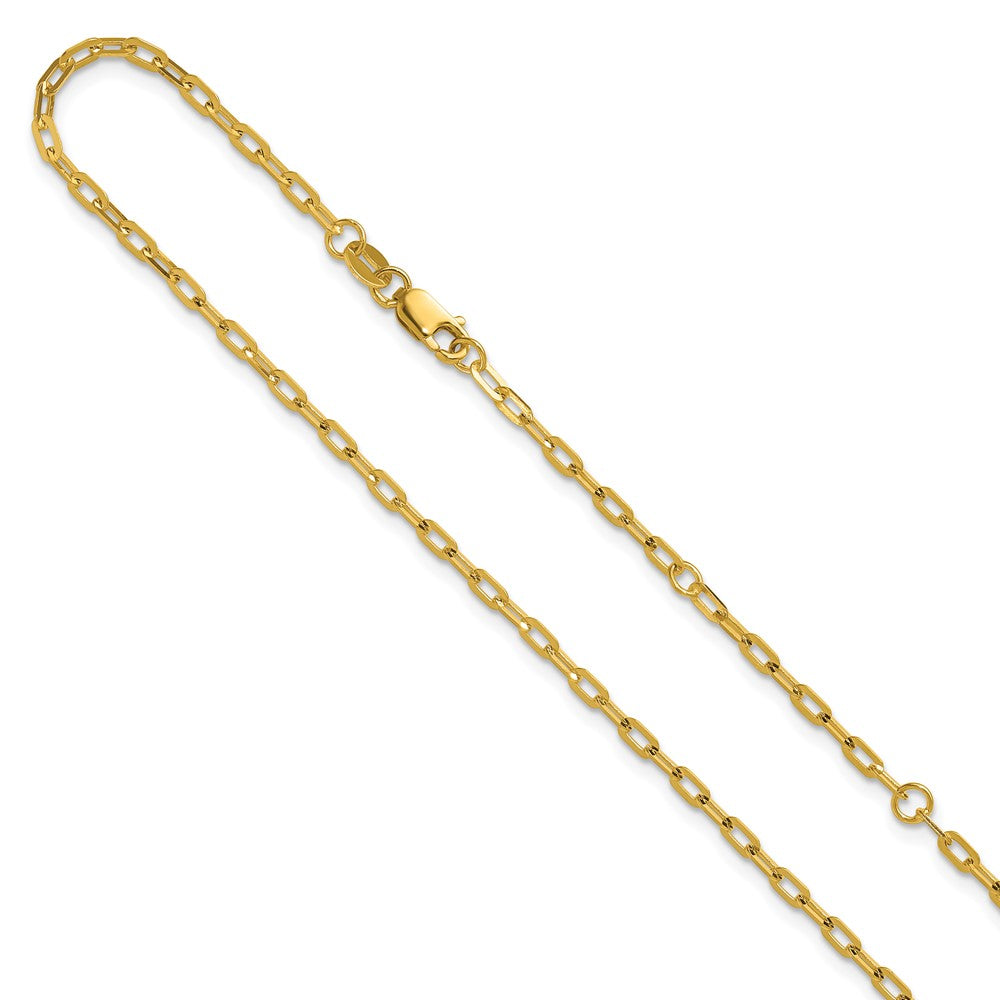 2.0mm Flat Cable 1in+1in Adjustable Chain - Yellow Gold