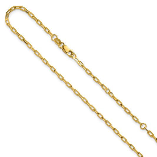 2.0mm Flat Cable 1in+1in Adjustable Chain - Yellow Gold
