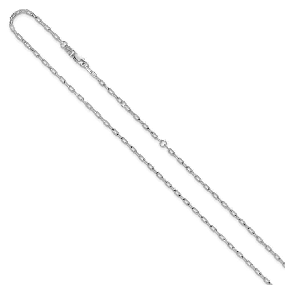 2.0mm Flat Cable 1in+1in Adjustable Chain - White Gold