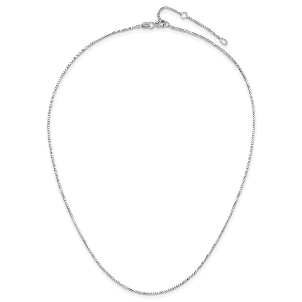 2.0mm Flat Cable 1in+1in Adjustable Chain - White Gold