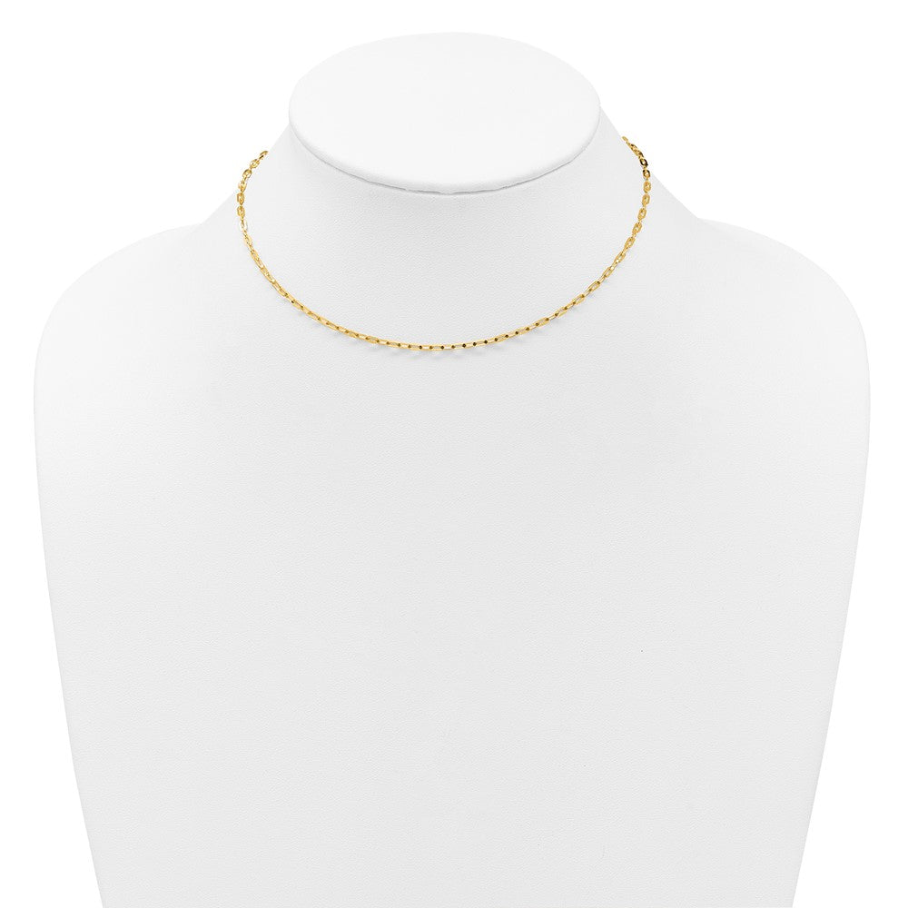 Adjustable 2mm Flat Cable Chain 22" - Yellow Gold