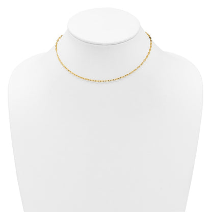 Adjustable 2mm Flat Cable Chain 22" - Yellow Gold