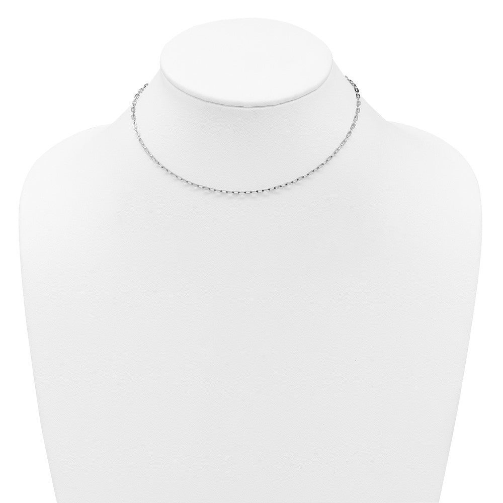 Adjustable 2mm Flat Cable Chain 22" - White Gold