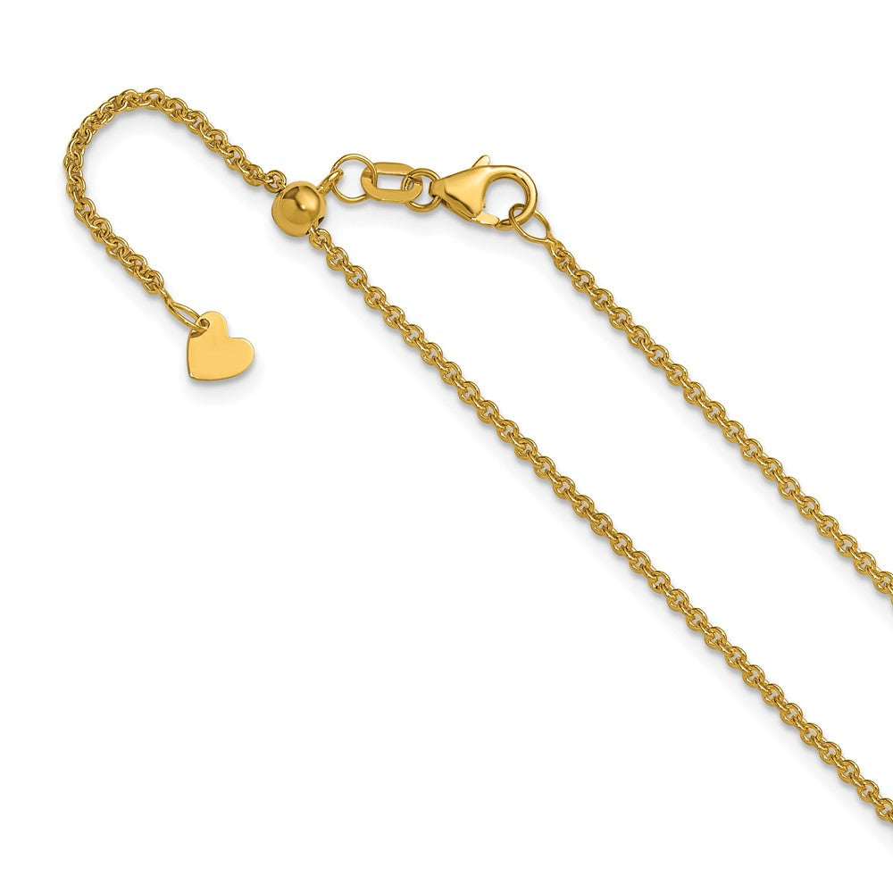 Adjustable 1.65mm Round Cable Chain 22" - Yellow Gold