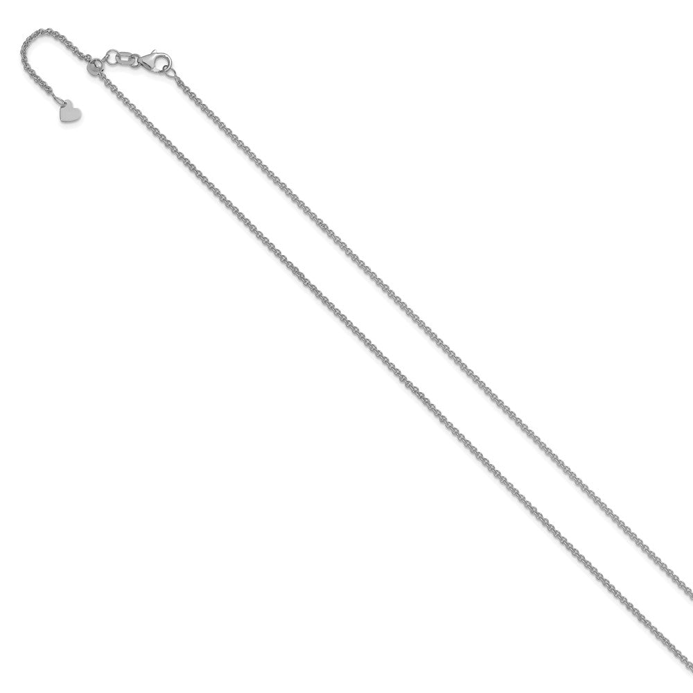 Adjustable 1.65mm Round Cable Chain 22" - White Gold