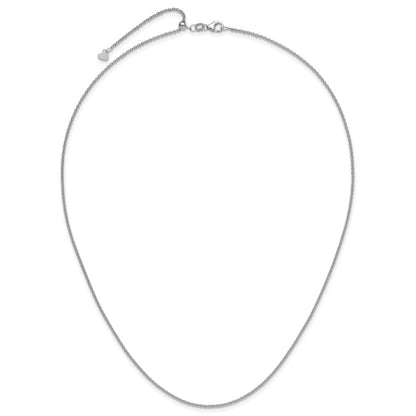Adjustable 1.65mm Round Cable Chain 22" - White Gold