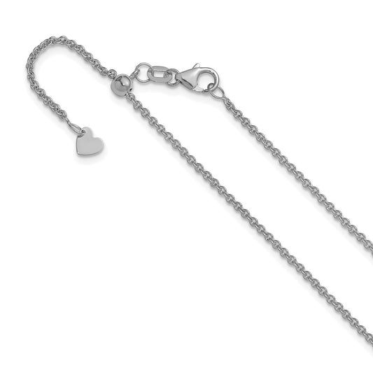 Adjustable 1.65mm Round Cable Chain 22" - White Gold