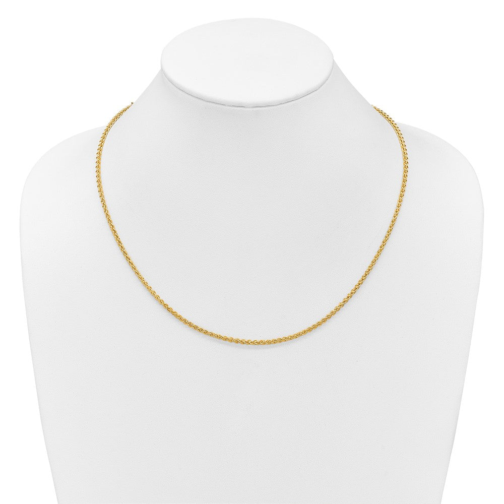 Adjustable 2.5mm Semi-solid Spiga Chain - Yellow Gold