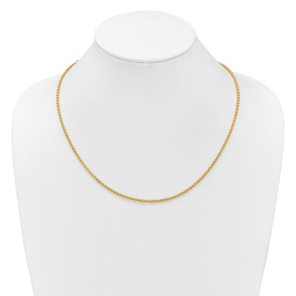 Adjustable 2.5mm Semi-solid Spiga Chain - Yellow Gold