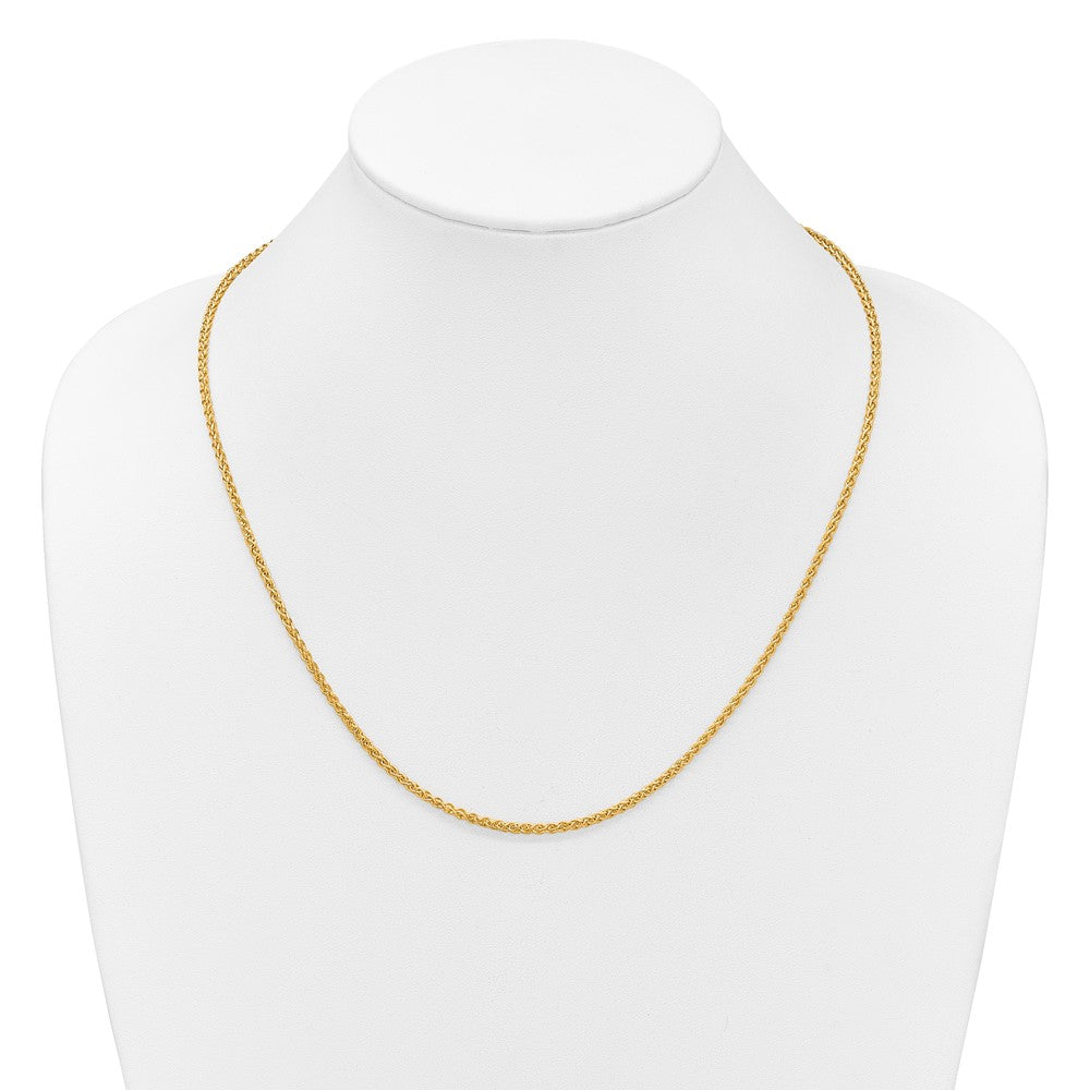 Adjustable 2.5mm Semi-solid Spiga Chain - Yellow Gold