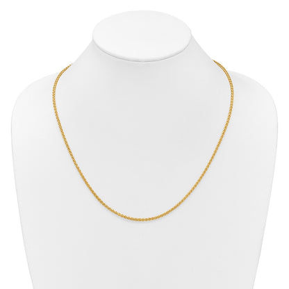 Adjustable 2.5mm Semi-solid Spiga Chain - Yellow Gold