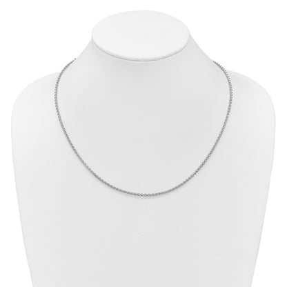 Adjustable 2.5mm Semi-solid Spiga Chain - White Gold