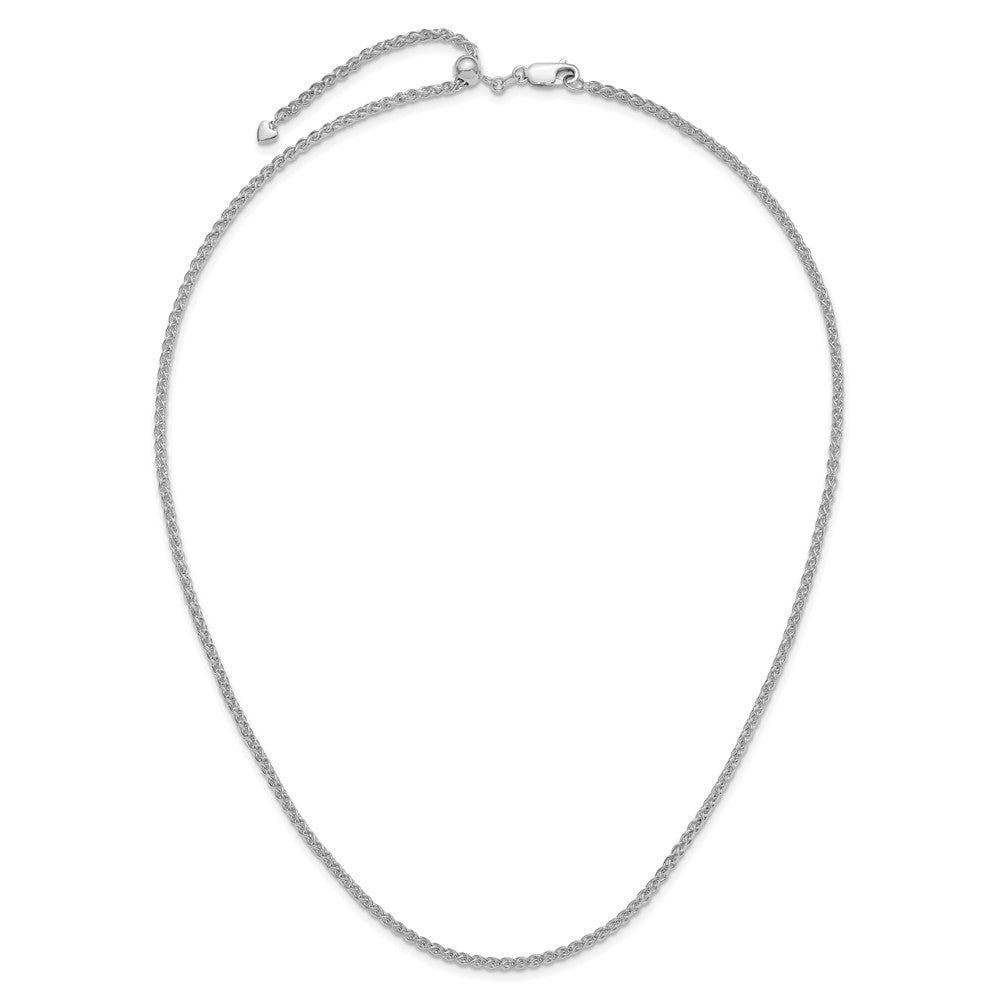 Adjustable 2.5mm Semi-solid Spiga Chain - White Gold