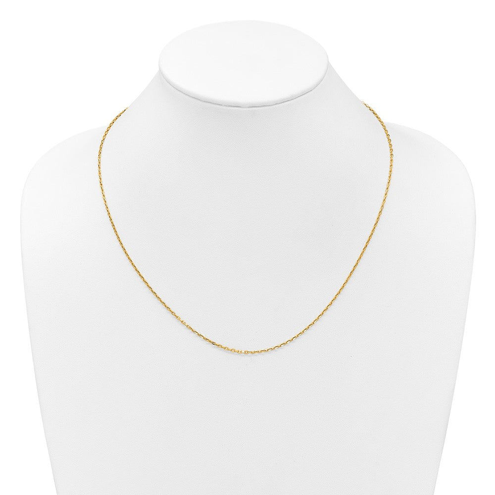 Adjustable 1.65mm Semi-Solid D/C Cable Chain 22" - Yellow Gold