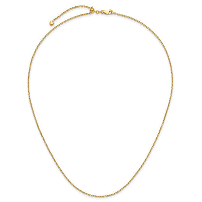 Adjustable 1.65mm Semi-Solid D/C Cable Chain 22" - Yellow Gold