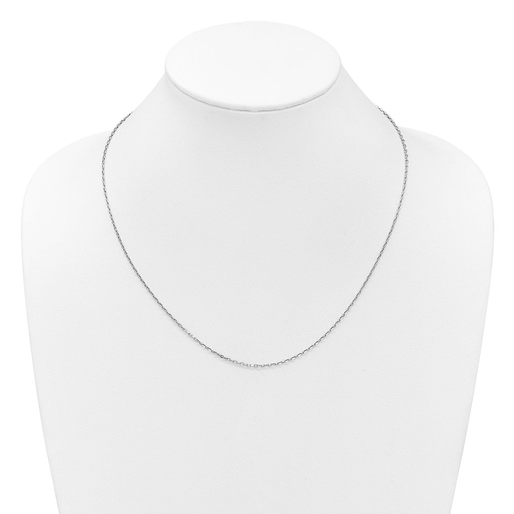 Adjustable 1.65mm Semi-Solid D/C Cable Chain 22" - White Gold