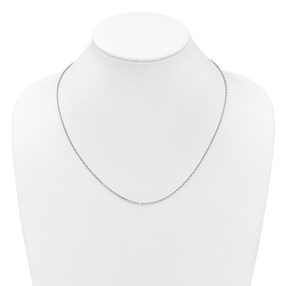 Adjustable 1.65mm Semi-Solid D/C Cable Chain 22" - White Gold