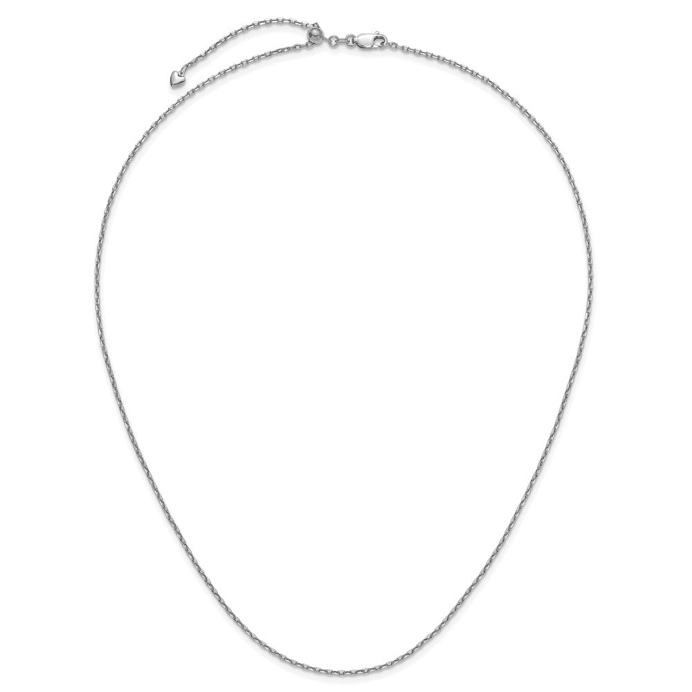 Adjustable 1.65mm Semi-Solid D/C Cable Chain 22" - White Gold