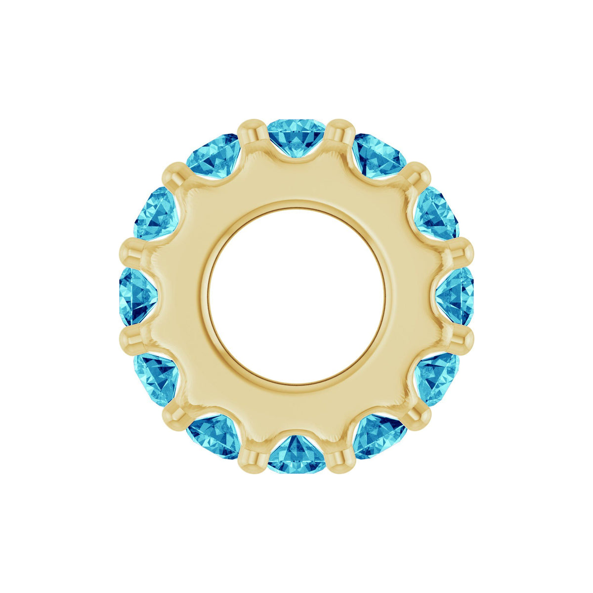 Natural Blue Zircon Spacer Charm/Pendant