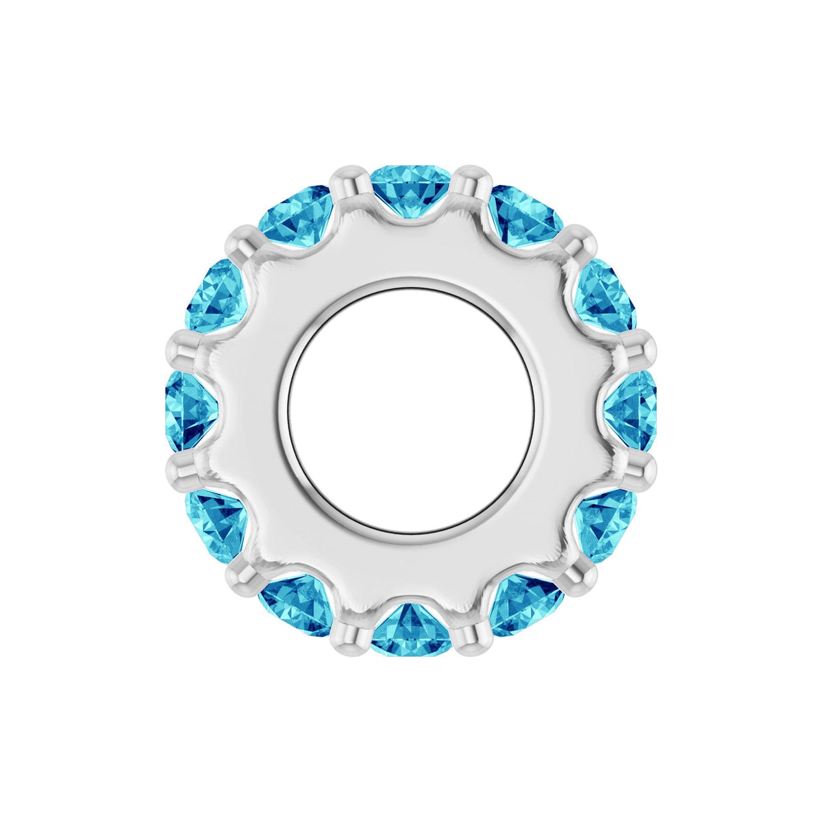 Natural Blue Zircon Spacer Charm/Pendant