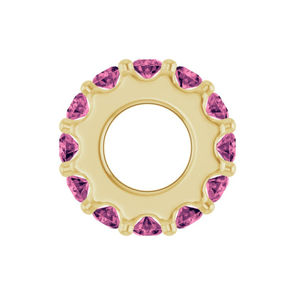 Natural Pink Tourmaline Spacer Charm/Pendant