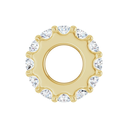 Natural White Sapphire Spacer Charm/Pendant