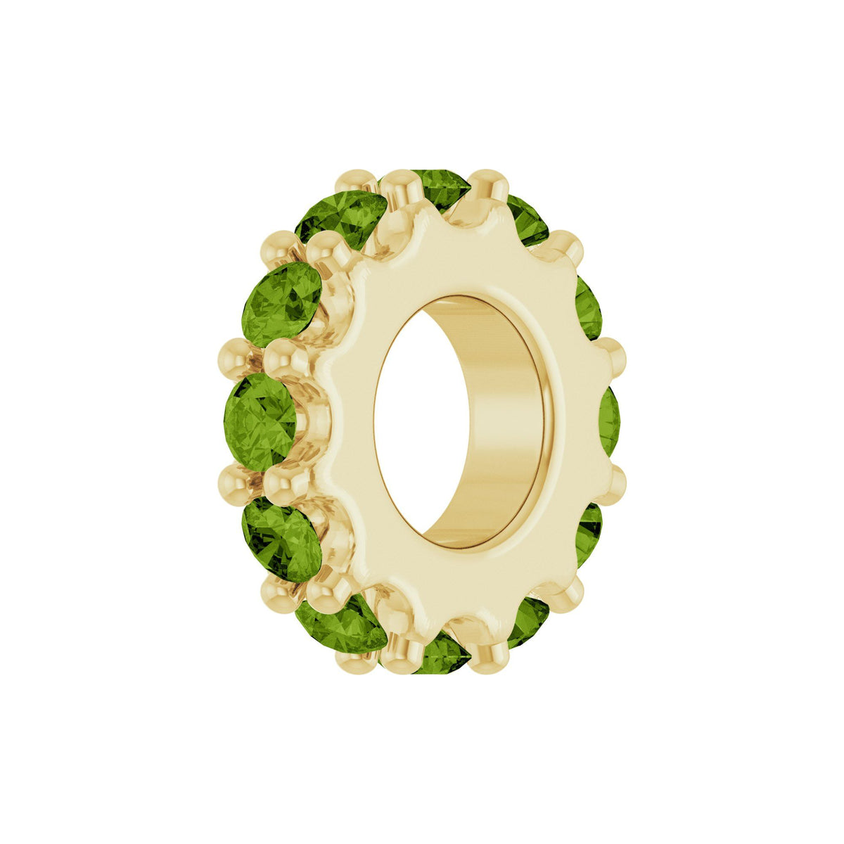 Natural Peridot Spacer Charm/Pendant