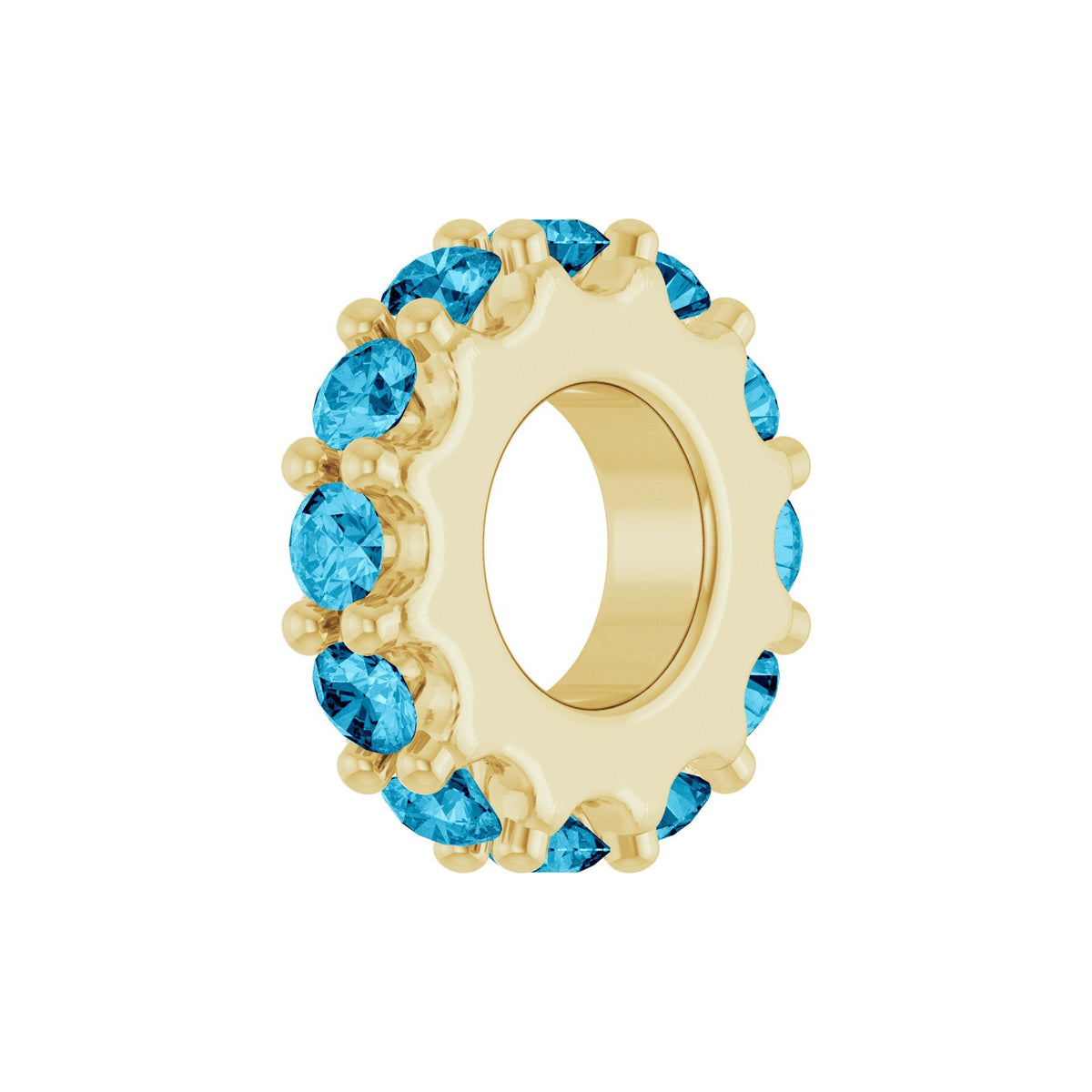 Natural Aquamarine Spacer Charm/Pendant