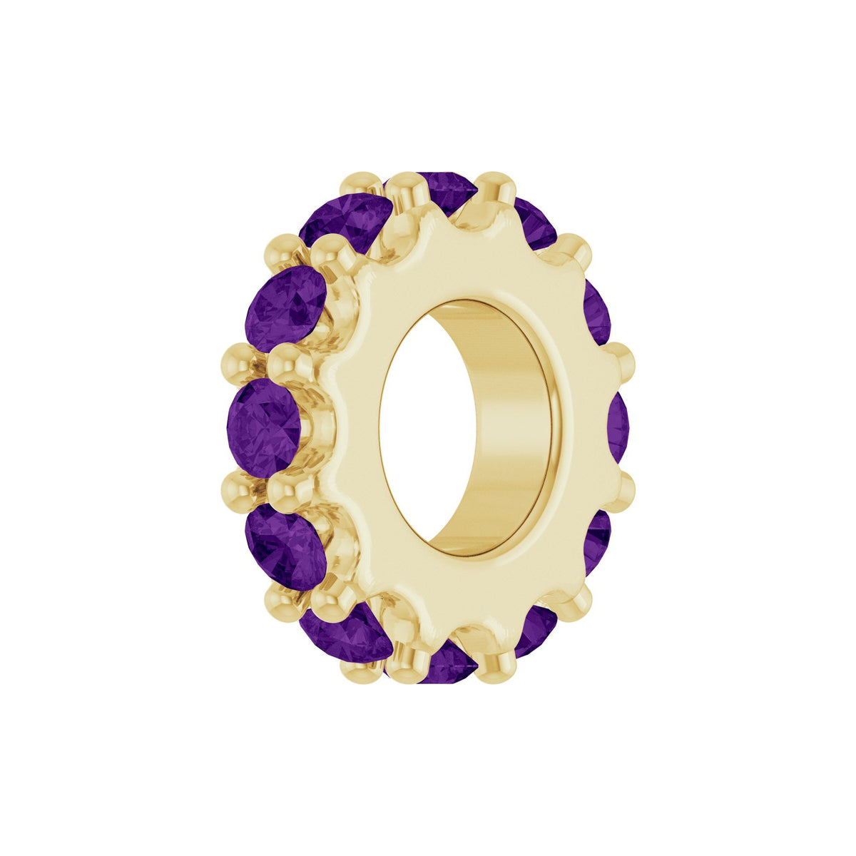 Natural Amethyst Spacer Charm/Pendant