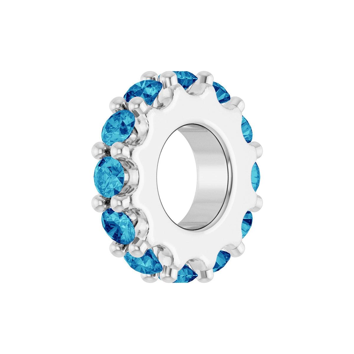 Natural Blue Zircon Spacer Charm/Pendant