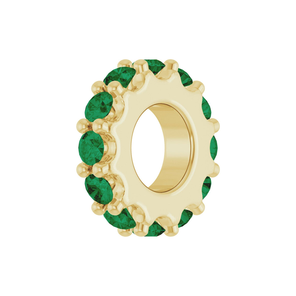 Natural Emerald Spacer Charm/Pendant