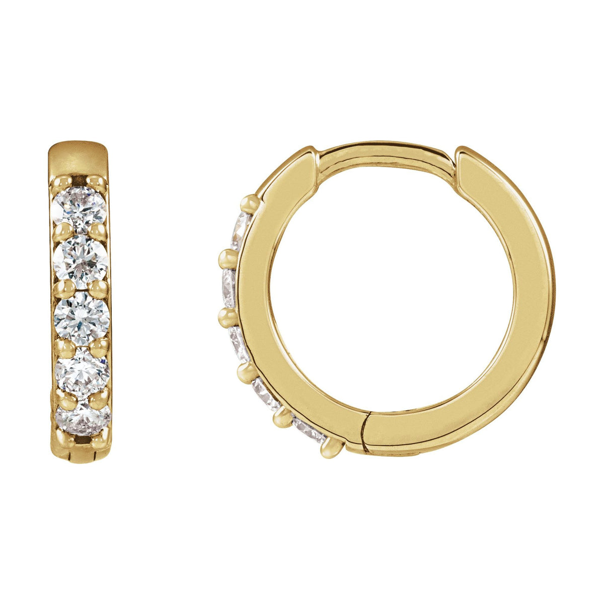 Natural Diamond Accented Huggie Earrings