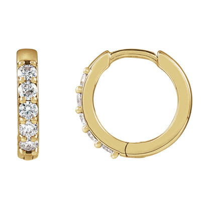 Natural Diamond Accented Huggie Earrings
