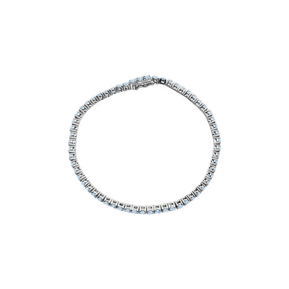 Natural Aquamarine Line 7.25" Bracelet