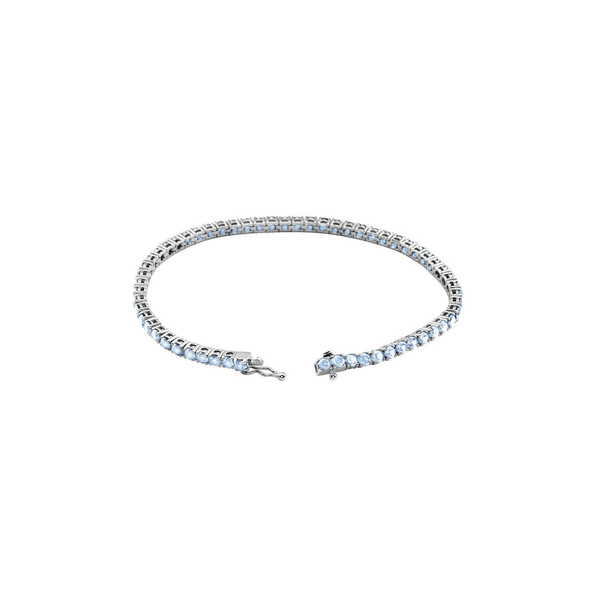 Natural Aquamarine Line 7.25" Bracelet
