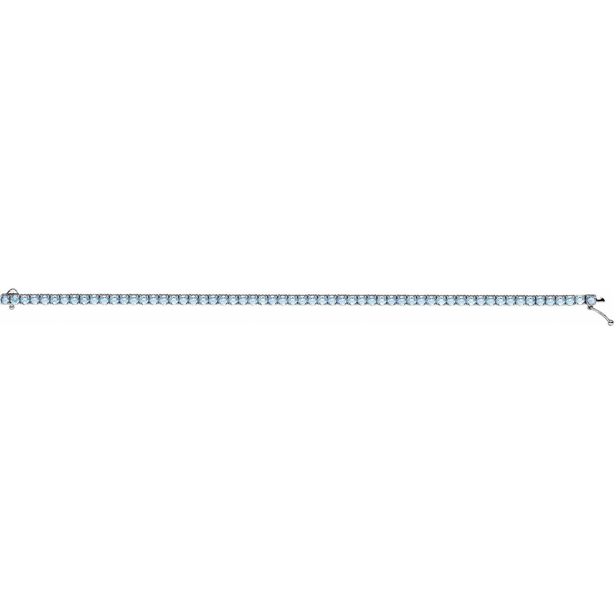 Natural Aquamarine Line 7.25" Bracelet