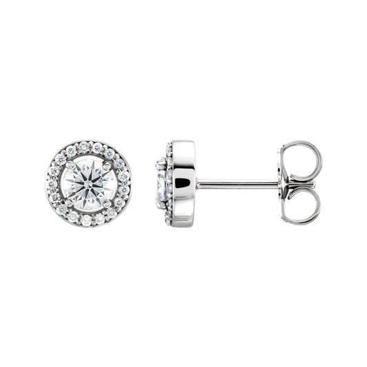 1/2 CTW Natural Diamond Halo-Style Earrings