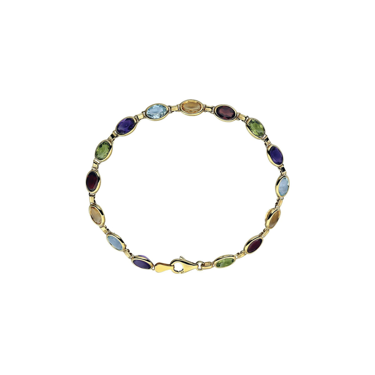 Natural Multi-Gemstone Line 7" Bracelet