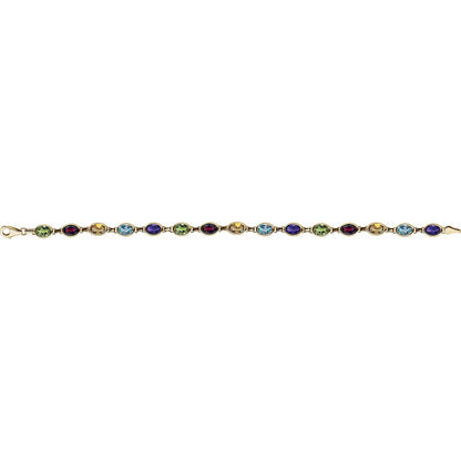 Natural Multi-Gemstone Line 7" Bracelet