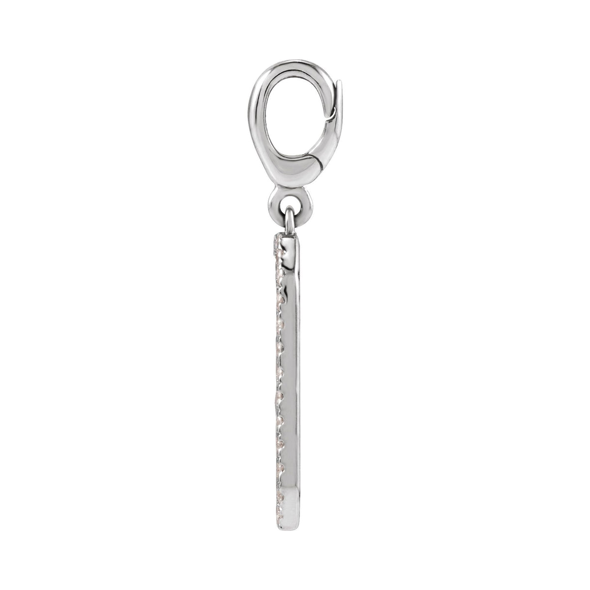 Engravable 1/6 CTW Natural Diamond Dog Tag Charm/Pendant