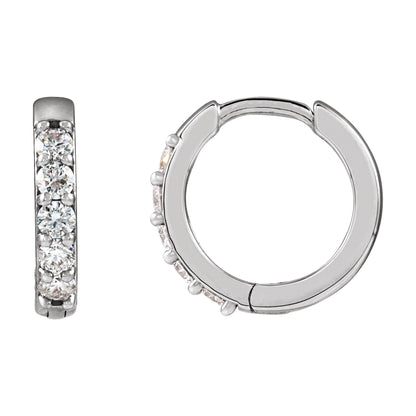 Natural Diamond Accented Huggie Earrings