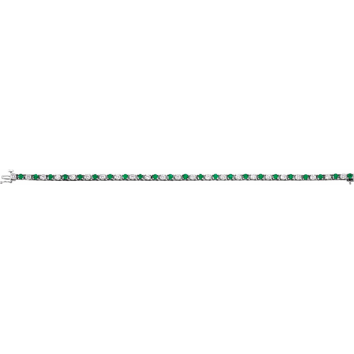 Natural Emerald & 2 1/3 CTW Natural Diamond Line 7" Bracelet
