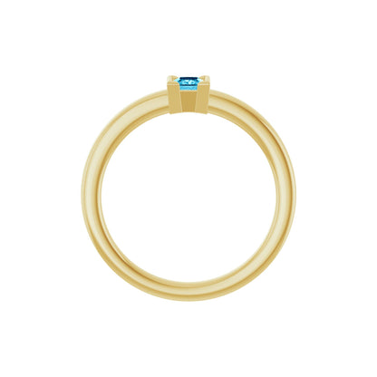 Natural Aquamarine Family Stackable Ring