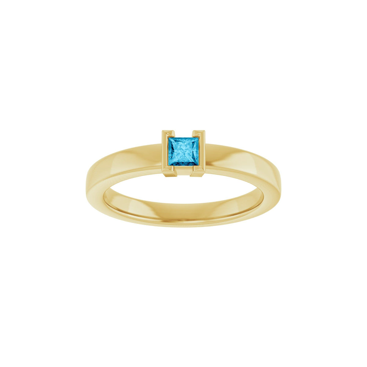 Natural Aquamarine Family Stackable Ring