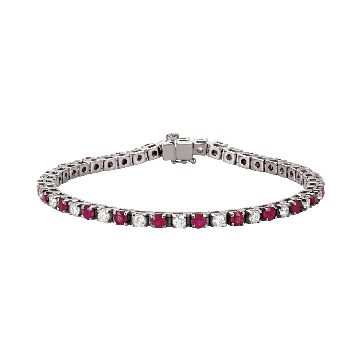 Natural Ruby & 2 1/3 CTW Natural Diamond Line 7" Bracelet