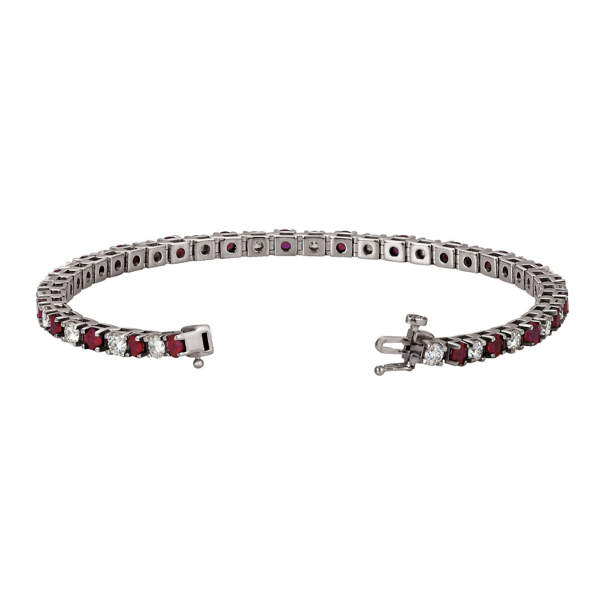 Natural Ruby & 2 1/3 CTW Natural Diamond Line 7" Bracelet