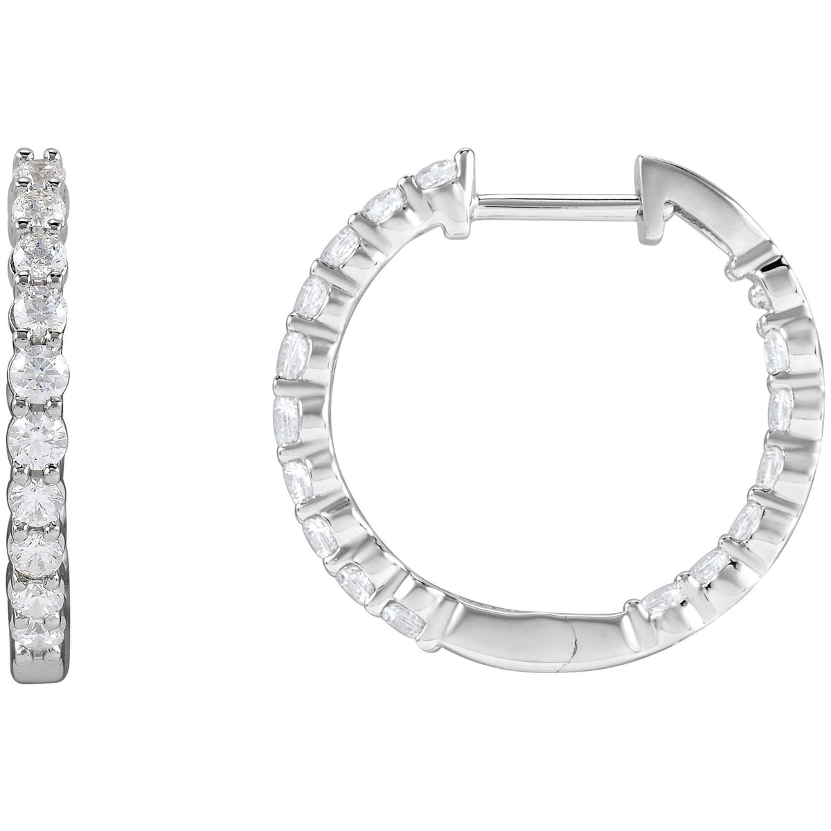 Natural Diamond Inside-Outside Hoop Earrings